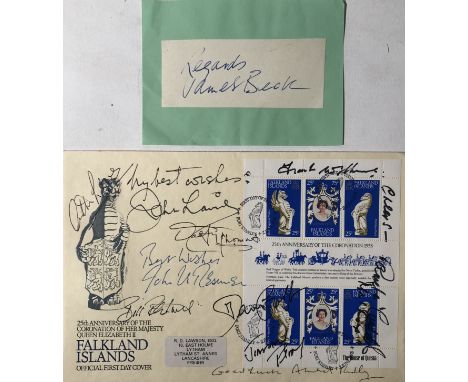 DAD'S ARMY CAST SIGNED. Two signed items, both with COAs from Autografica to include: page from an autograph book bearing sig