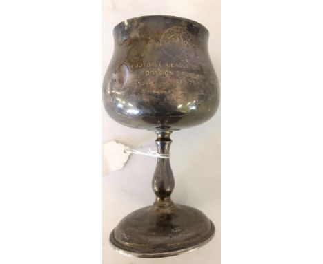 ASTON VILLA 1974 LEAGUE CUP WINNERS CUP. A silver goblet, presented to John Robson upon the completion of the 1974/5 season. 