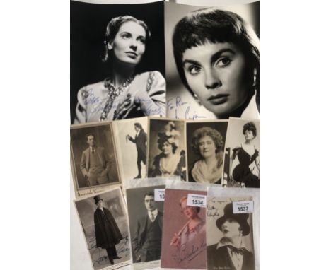 FILM/THEATRE STARS SIGNED - JEAN SIMMONS/VALERIE HOBSON. Eight signed items to include: 8x10" black and white photograph prin