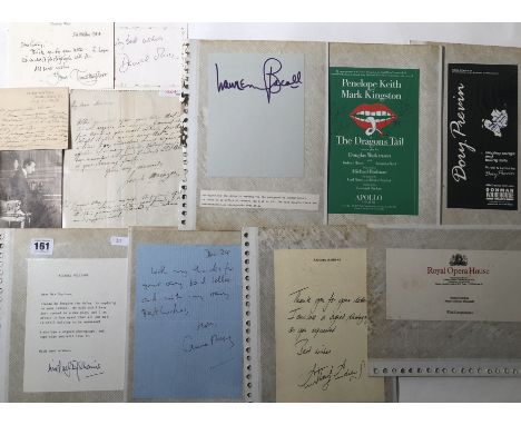 TV AND FILM STAR SIGNED LETTER. A collection of approx 200-300 hand signed letters, most pasted lightly onto card and stored 