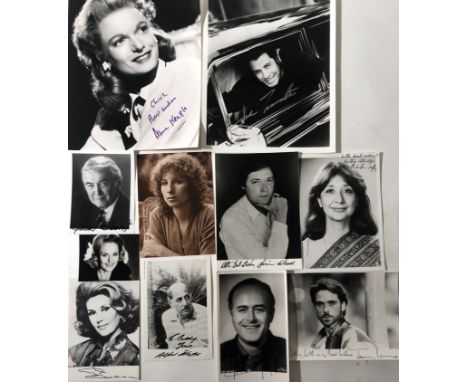 TV AND FILM STARS SIGNED. Approx 35 variously signed items, mostly 8x10" photographs, postcards or pages from autograph books