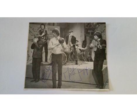 POP MUSIC, Rolling Stones, signed magazine photo by Mick Jagger &amp; Bill Wyman, full-length performing with the band, 7 x 6