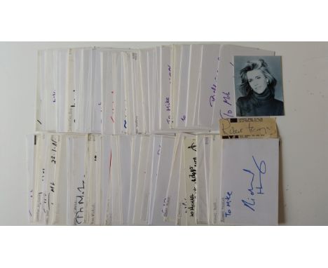 ENTERTAINMENT, signed white cards, 6 x 4, some with pieces laid down, inc. Peter Gordon, Tony Rudd, John Carter, Sean Kingsle