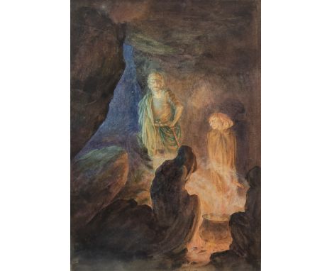 * DAPHNE CONSTANCE ALLEN (BRITISH 1899 - 1985),THE SCOTTISH KING AND THE THREE WITCHES FROM "THE SCOTTISH PLAY"watercolour on