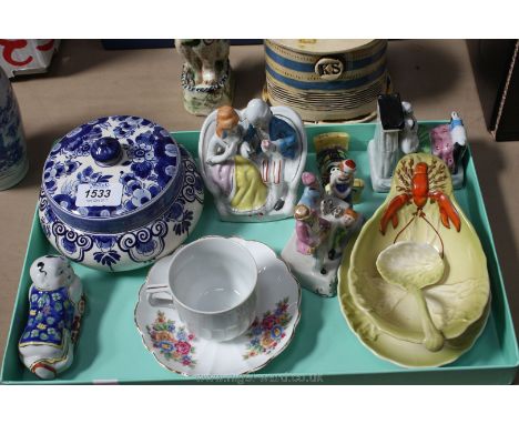 A quantity of china including a Carltonware Lobster sauce boat, saucer and spoon, Fairings including 'Sarahs Young Man', 'Sha