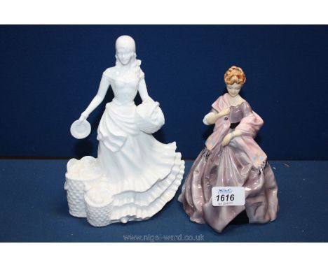 A Royal Worcester 'First Dance' Figurine, and another white figurine 