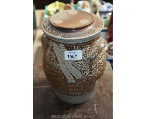 A Studio Pottery Ceramic Jar and lid