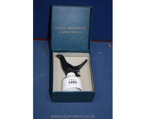A Royal Worcester blackbird pie Funnel, boxed.