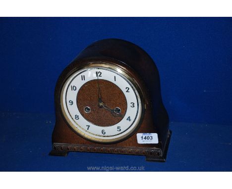 A Smiths wooden eight-day Striking Clock