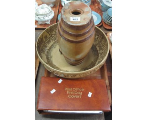 Three items to include; an album of Post Office first day covers including natural history, stoneware salt glazed two tone ba