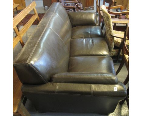 Modern leather three seater sofa. (B.P. 24% incl. VAT)