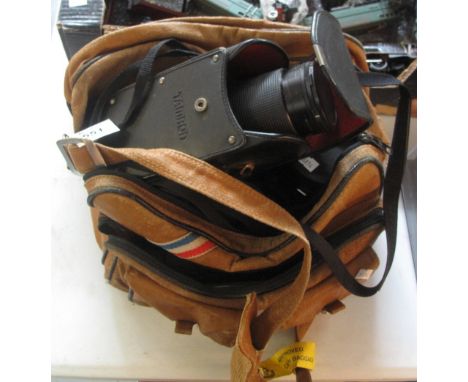 Nikon F-301 35mm camera outfit to include; various Tamron lenses (2) in fabric photographers bag. (B.P. 24% incl. VAT)
