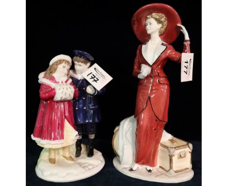 A Coalport bone china figurine 'Atlantic crossing', a limited edition with printed marks and certificate, together with a Roy