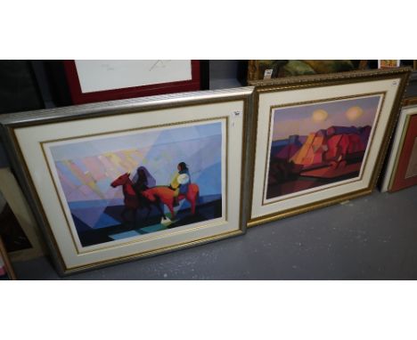 After Constantine Cherkas (Russian born 1919), 'Where time stands still' and 'Sedona', giclee, coloured prints, two similar, 
