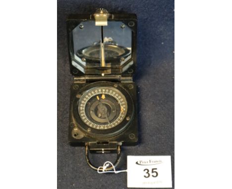 Second World War period 'Compass magnetic marching Mark I' serial no. B183973, makers initials T.G & Company Ltd. (B.P. 24% i