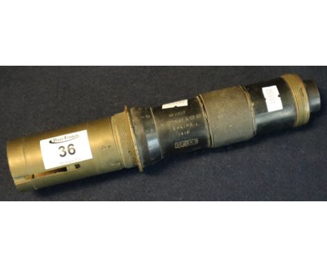 Part of a First World War period gun sight by W. Ottway & Company Ltd, 'Power 3' dated 1916. Incomplete, 26cm long approx. (B