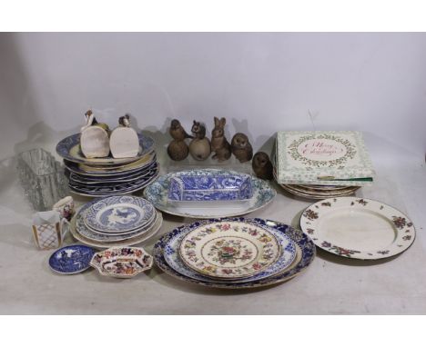 Royal Doulton, Poole, Mason's, Spode - A large number of ceramics to include plates, trays, figures - Lot includes five Poole