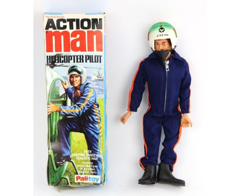 A vintage Palitoy Action Man figure, 'Helicopter Pilot', boxed