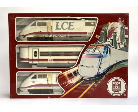 A LGB G Scale 3-car 'LCE' Streamlined Train Pack, in the German style, ref 70610, boxed 