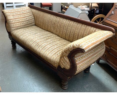 A mahogany framed Irish sofa, approx. 205cmW 