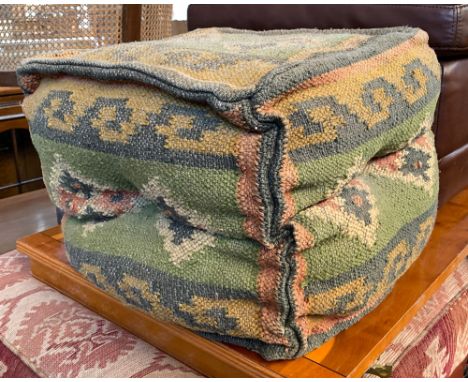A kilim upholstered pouffe, approx. 45cm2 