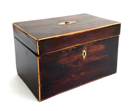 A George III single canister tea caddy, 23x14x14cmH 