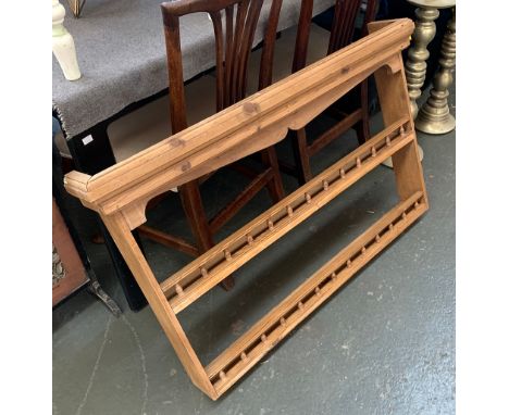A pine hanging spice rack, 111cmW 
