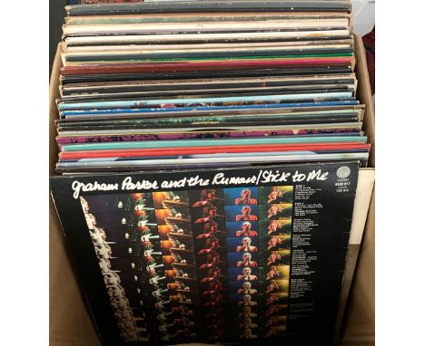 A mixed box of Vinyl LPs to include Simon and Garfunkel, Elvis Presley, Cameo, Tina Turner, Robert Palmer etc 