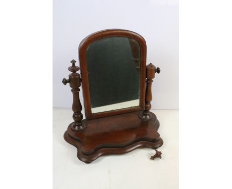 Early 20th century mahogany swing frame dressing table mirror, 52.5cm high x 51.5cm wide x 25cm deep 