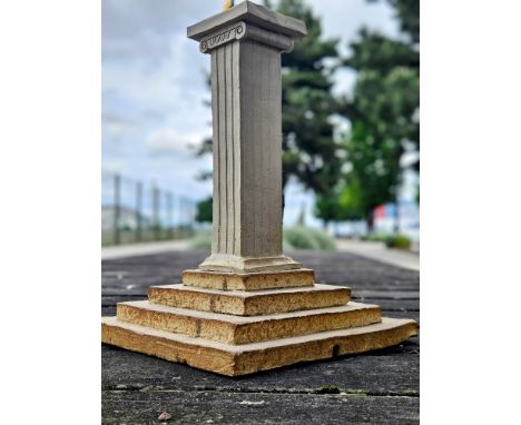 A hand-crafted pottery lamp base made by a 15 year old Thomas Forrester for his GCSE Art in 1989, influenced by the Greek cla