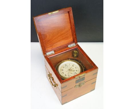 Soviet marine chronometer, gimbal suspension,, the dial with Arabic numerals and numbered 4515, with two subsidiary dials, ho