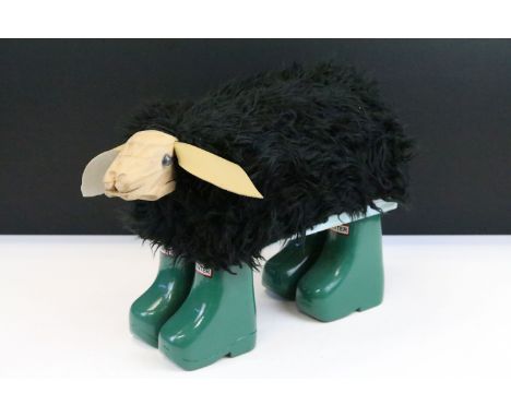 Advertising- Shop display wooden model sheep wearing Hunter wellington’s 