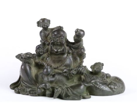 A Chinese bronze ornamental buddha figure, approx 10cm in length 