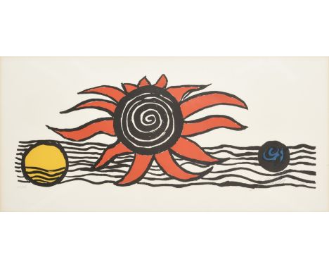 ALEXANDER CALDER (American, 1898-1976)Soleil, Terre et lune, 1974-1975 Lithograph in colors on wove paper numbered lower left