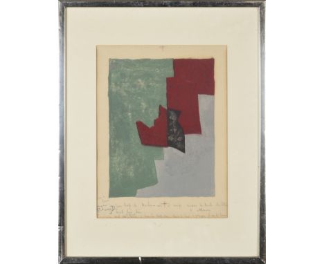 SERGE POLIAKOFF (Frenchman from Russia, 1900-1969) Composition rouge, verte et bleue, 1961 Lithograph in colors on BFK Rives 