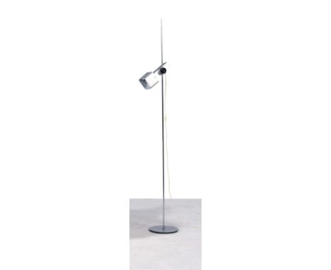 ETIENNE FERMIGIER (1932-1973)Floor lamp - Circa 1968Base in cast iron, shaft in chromed metal and adjustable spotlight in alu