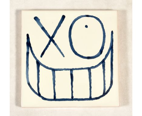 ANDRÉ (French, born 1971) Azul Mr A, 2018 Hand-painted ceramic tile, numbered and signed in marker on the back With its origi