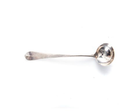 A GEORGE III SILVER 'OLD ENGLISH' PATTERN  SAUCE LADLE, MAKER'S MARK INDISTINCT, LONDON, 1771 36g, 16,5m long   PROVENANCE Pr