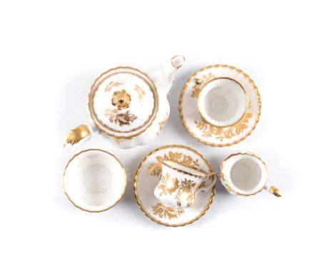 ROYAL ALBERT ‘GOLDEN ROSE’ PATTERN PART TEA SERVICE, 20TH CENTURY each with gold roses and scalloped gilt rim against a white