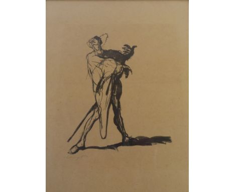 1868 Landshut - 1932 Leinsweiler-Neukastel.  Lithogr. Mephisto. U.l. mit Bleistift sign. Darunter 'Flohlied'  bez. Illustrati