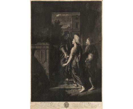 18. Jh.  Kupferstich. Mariae Heimsuchung. Nach einem Gemälde von 1708.  In der Pl. lateinisch und französisch bet. U.r. Joh. 