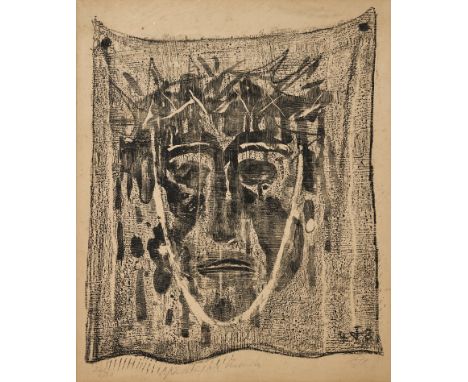 1891 Untermhaus/Gera - 1969 Singen. Lithogr. Das Schweißtuch der Veronika. U.r. mit Bleistift sign.  u.m. bet. U.l. 24/30 num