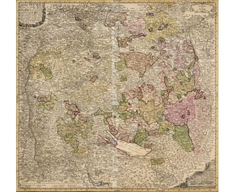 1. Hälfte 18. Jh. Kupferstichkarte, altkol. 'Circuli Sueviae Mappa ex subsidijs  Michalianis'. Homan Erben. Baden-Württemberg