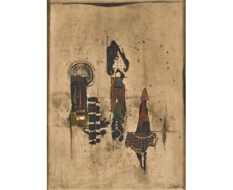 1912 Pless - 1992 Paris.  Farbradierung. 'Jeux d'Avril'. U.r. mit Bleistift sign. U.l.  26/95 num. 75 x 55 cm. R.  Lit.: 1,14