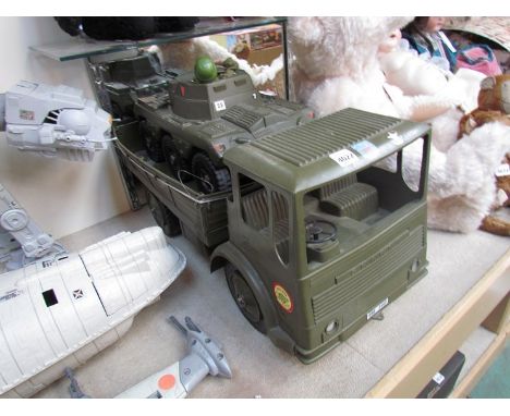 A 1960's Action Man figure and two vehicles 