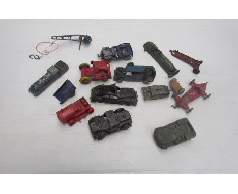 A tray of hollow cast vehicles including Charbens tanker etc 