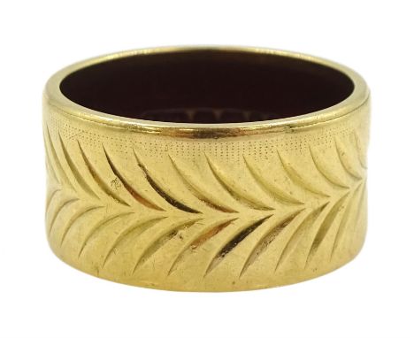 18ct gold wide wedding band, London 1966Condition Report:Approx 6.35gm, size I-J, depth = 8.6mm