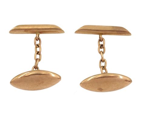 Pair of early 20th century 9ct rose gold cufflinksCondition Report:Approx 3.55gm, tested