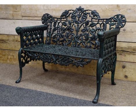 Victorian style ornate cast iron garden bench, H88cm, W100cm Condition Report Click here for further images, condition, aucti
