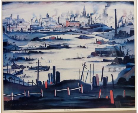 After Laurence Stephen Lowry RA (Northern British 1887-1976): 'The Lake', limited edition colour print No.282/500, 40cm x 49c